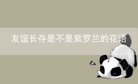 友谊长存是不是紫罗兰的花语