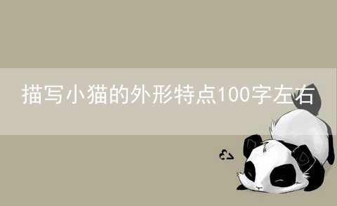 描写小猫的外形特点100字左右